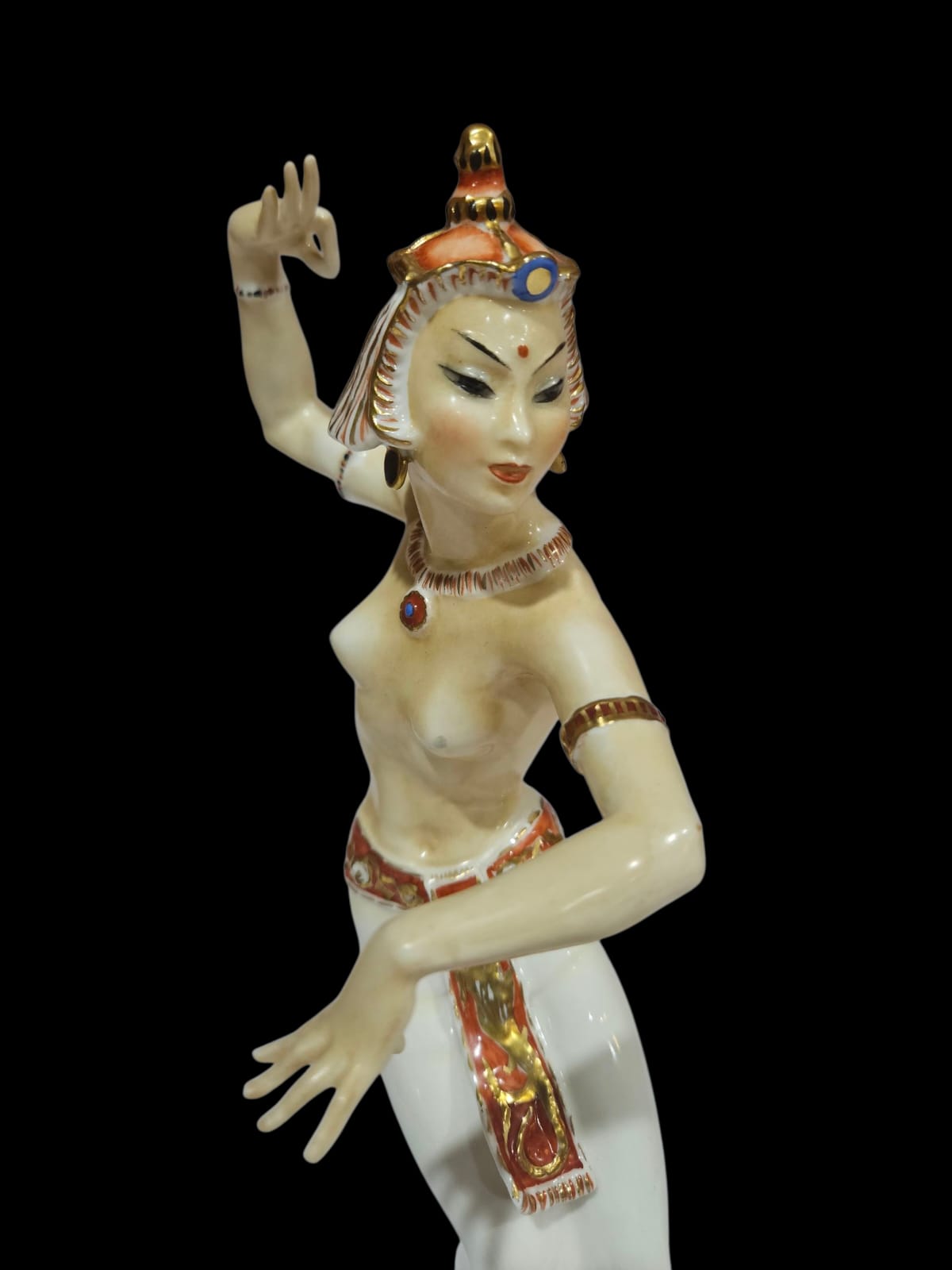 Figurine en porcelaine Carl Werner pour Hutschenreuther, danseuse balinaise « Bajadere »