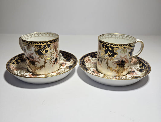 Antique Royal Crown Derby duos, pattern 3788, Circa 1925