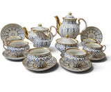 Antique 19 pcs Porcelain Tea & Coffee Service for 6 people by K.P.M circa 1850