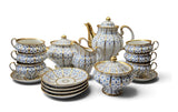 Antique 19 pcs Porcelain Tea & Coffee Service for 6 people by K.P.M circa 1850