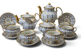 Antique 19 pcs Porcelain Tea & Coffee Service for 6 people by K.P.M circa 1850