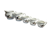 RARE! Vintage Art Deco Kookaburra Bone China set of 5 graduated Jugs - Keh Scherzer Bavaria 1930's