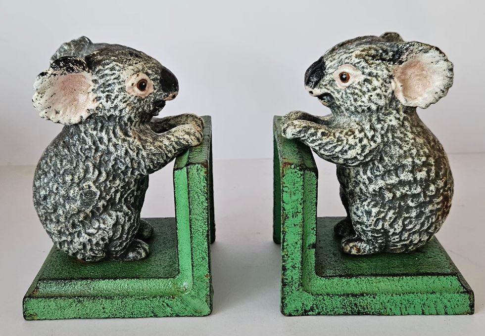 Koala Cast Iron Bookends Australiana Vintage