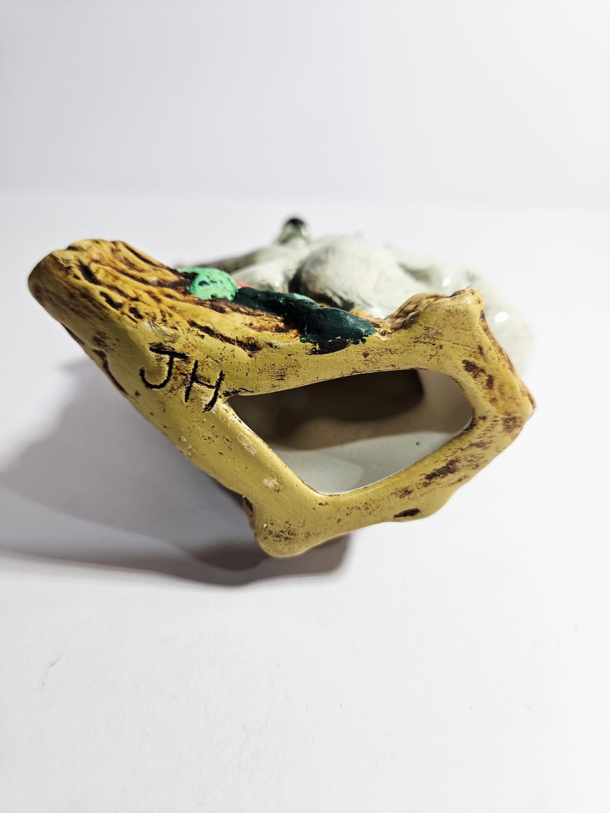 Koala & Joey on a branch Australian Pottery signed JH - Rare