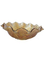 Crown Crystal Carnival glass master Bowl, Marigold Kookaburra