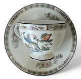 WEDGWOOD - Leigh Shape Footed Cup & Saucer Set Kutani Crane
