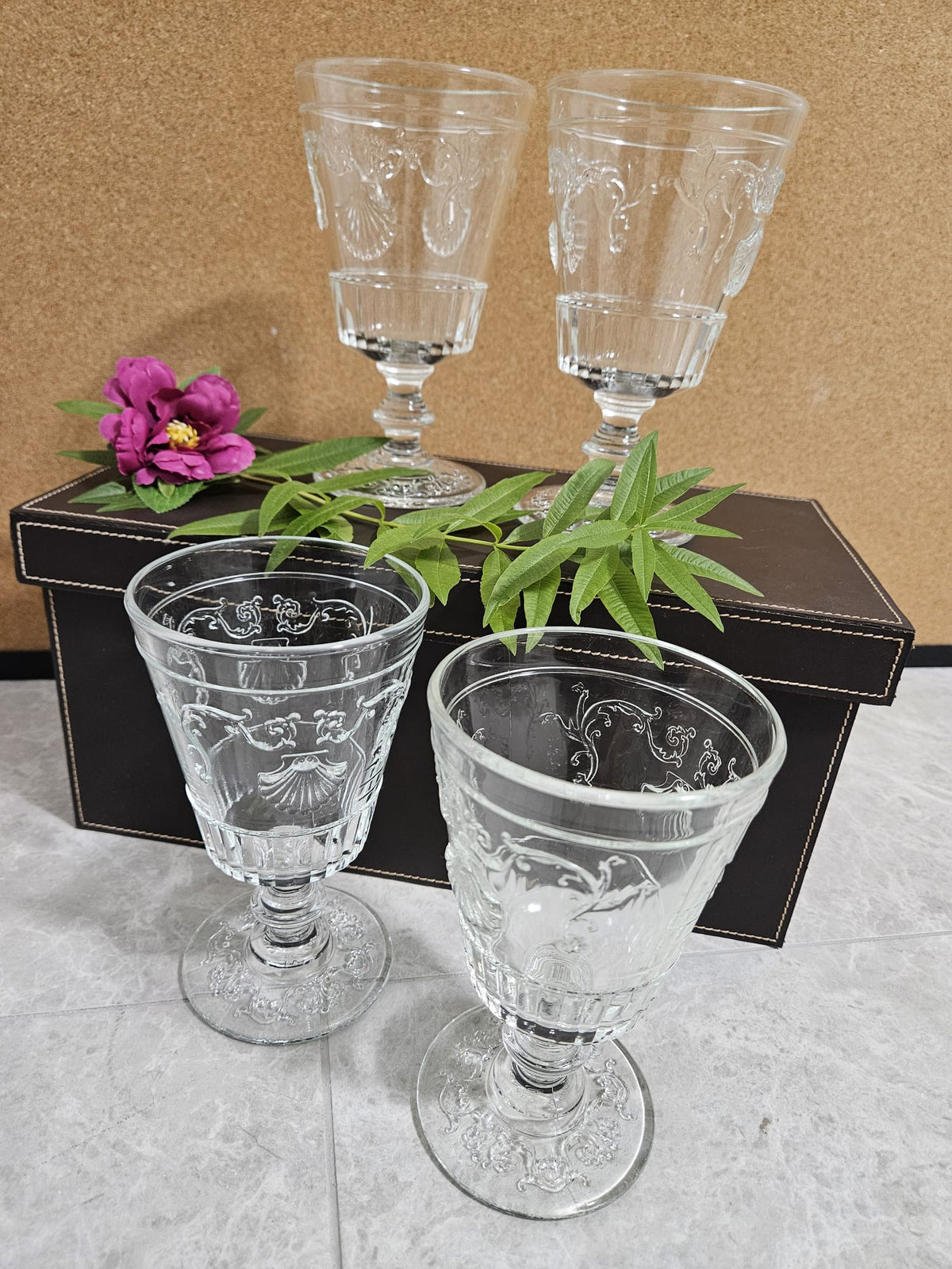 La Rochere FRANCE Versailles Shell 16,5cm. Water goblets x 4