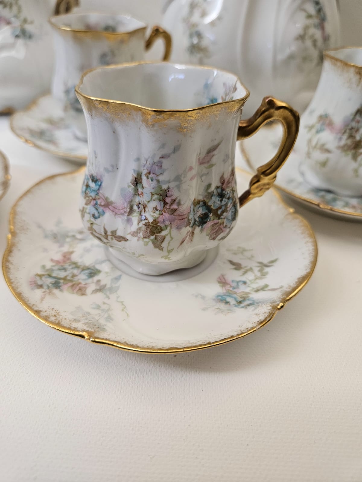 Antique Haviland A.LANTERNIER Limoges 16 pieces Coffee Set c1870