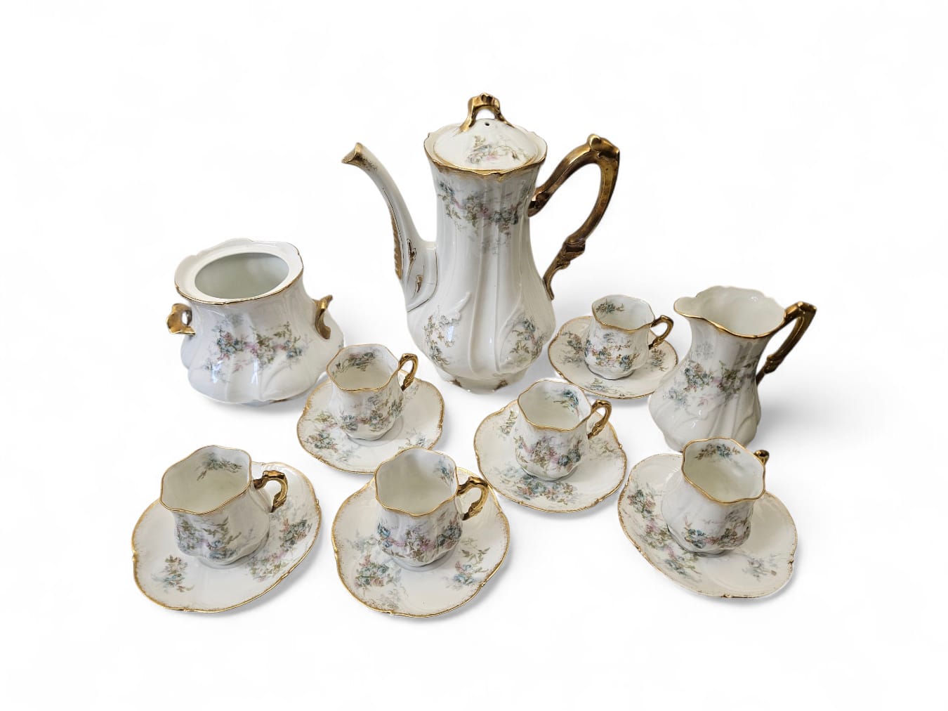 Antique Haviland A.LANTERNIER Limoges 16 pieces Coffee Set c1870