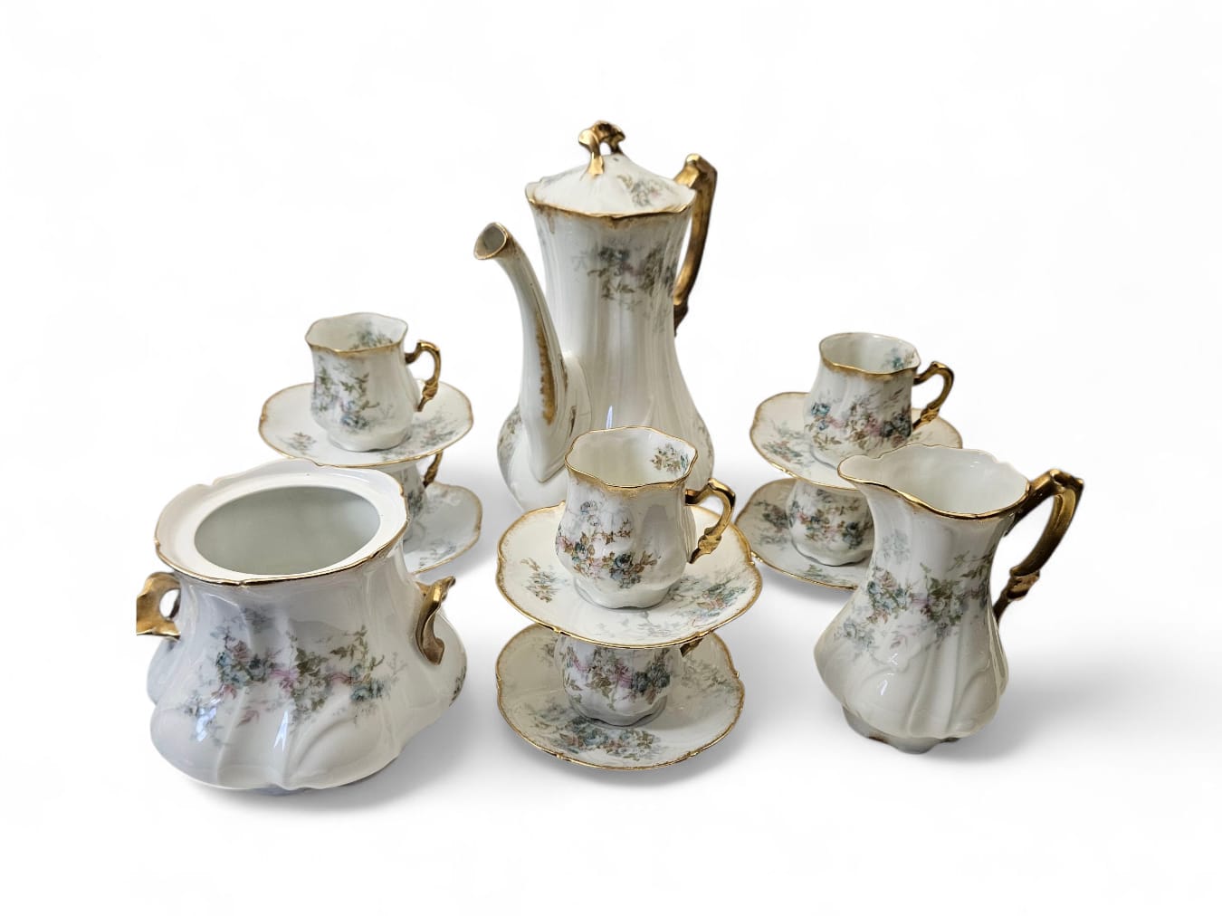 Antique Haviland A.LANTERNIER Limoges 16 pieces Coffee Set c1870