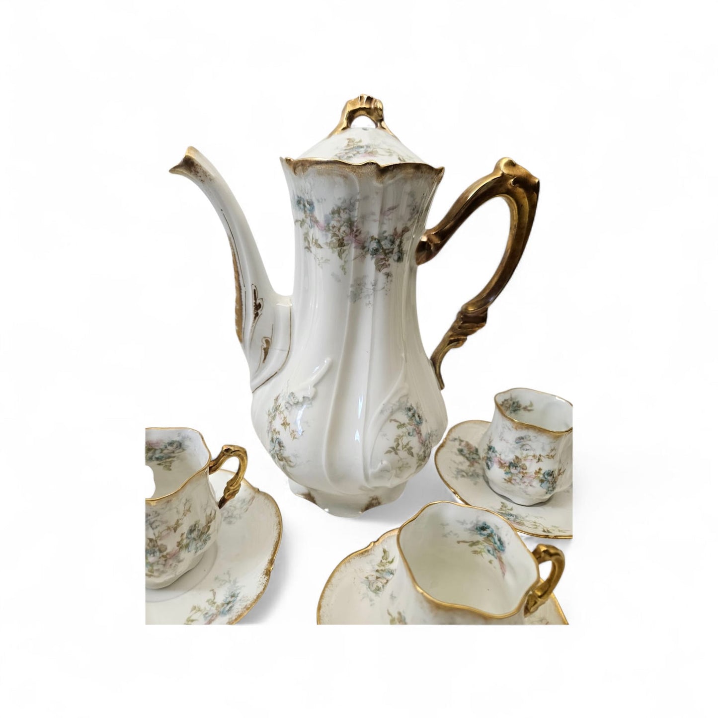 Antique Haviland A.LANTERNIER Limoges 16 pieces Coffee Set c1870