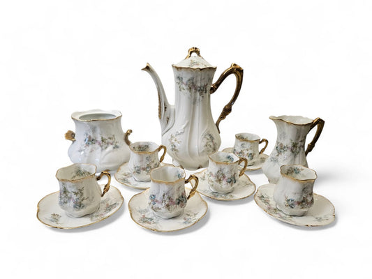 Antique Haviland A.LANTERNIER Limoges 16 pieces Coffee Set c1870
