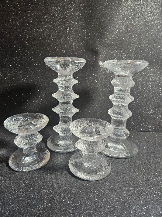 4 x Vintage Iittala Festivo Candle Holders- Design by Timo Sarpaneva circa 1960s
