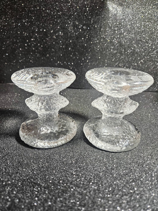 2 x Vintage Iittala Festivo Candle Holders- Design by Timo Sarpaneva circa 1960s
