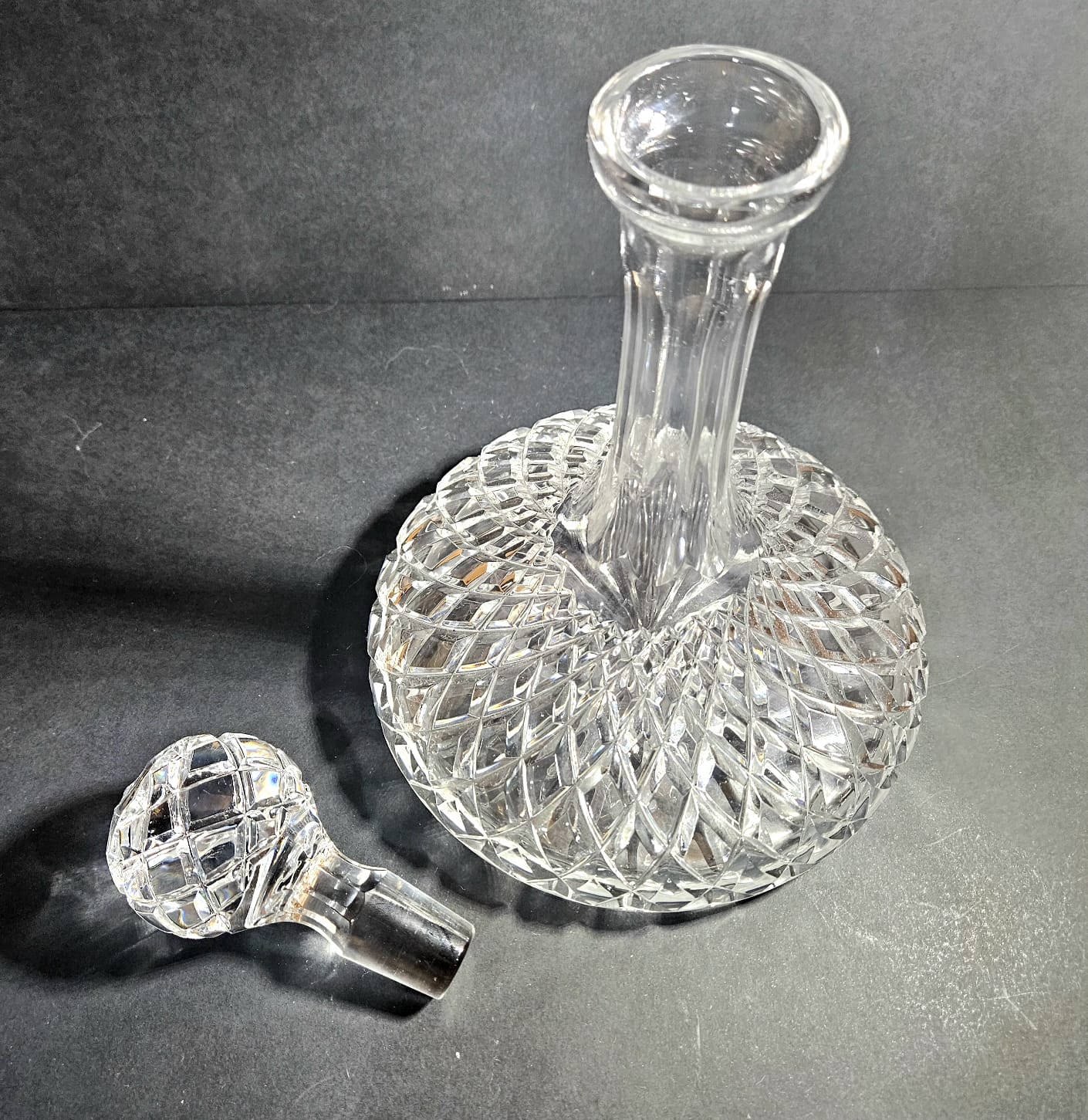 Vintage Crystal Ships 30 cm Liquor Decanter by Violetta Poland