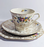 Lord Nelson Ware Trio - Chintz Floral Gold "Rose time"- Pattern 2528