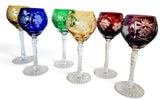 Cristalleries De Lorraine 6 Harlequin Wine Glasses circa 1940