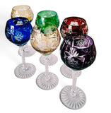 Cristalleries De Lorraine 6 Harlequin Wine Glasses circa 1940