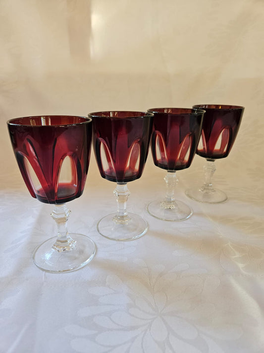 Set of 4 Vintage Luminarc Arcoroc Wine Glasses by Cristal D'Arques Durand