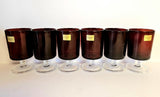 Set of 6 Retro Luminarc liqueur glasses in ruby red from the Cavalier collection
