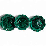 1940s Wedgwood Cabbage Leaf Majolica Plates (3)