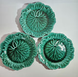 1940s Wedgwood Cabbage Leaf Majolica Plates (3)