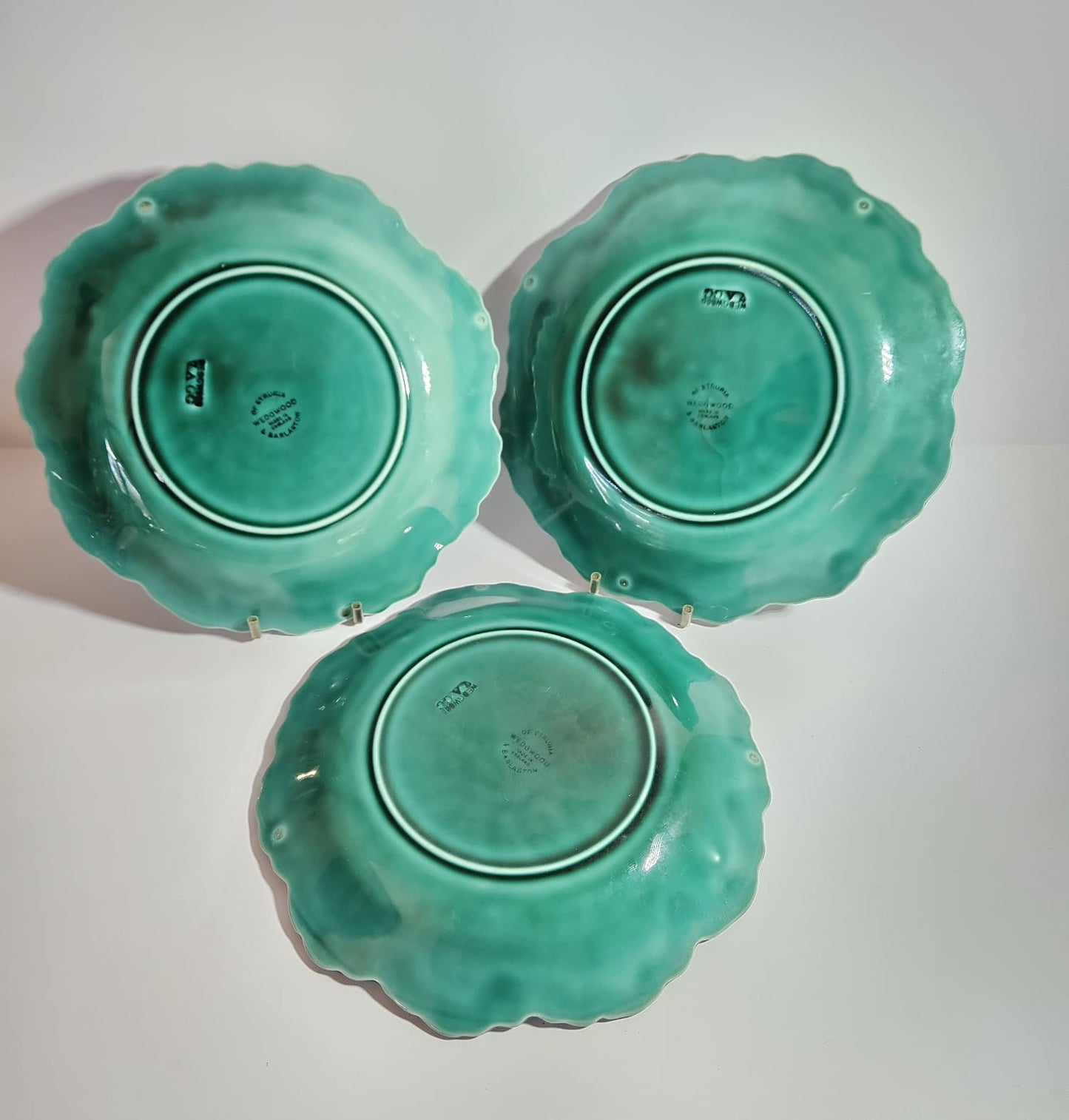1940s Wedgwood Cabbage Leaf Majolica Plates (3)