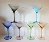 Set of Six Assorted Arlequin Martini Glasses