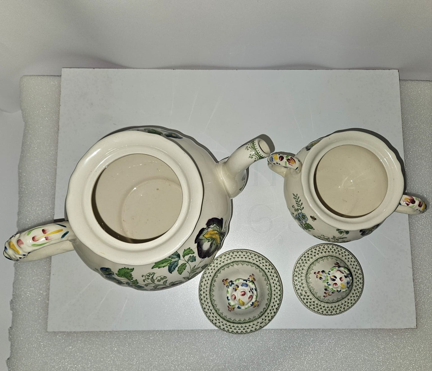 Vintage Masons Paynsley Green Teapot and Sugar bowl