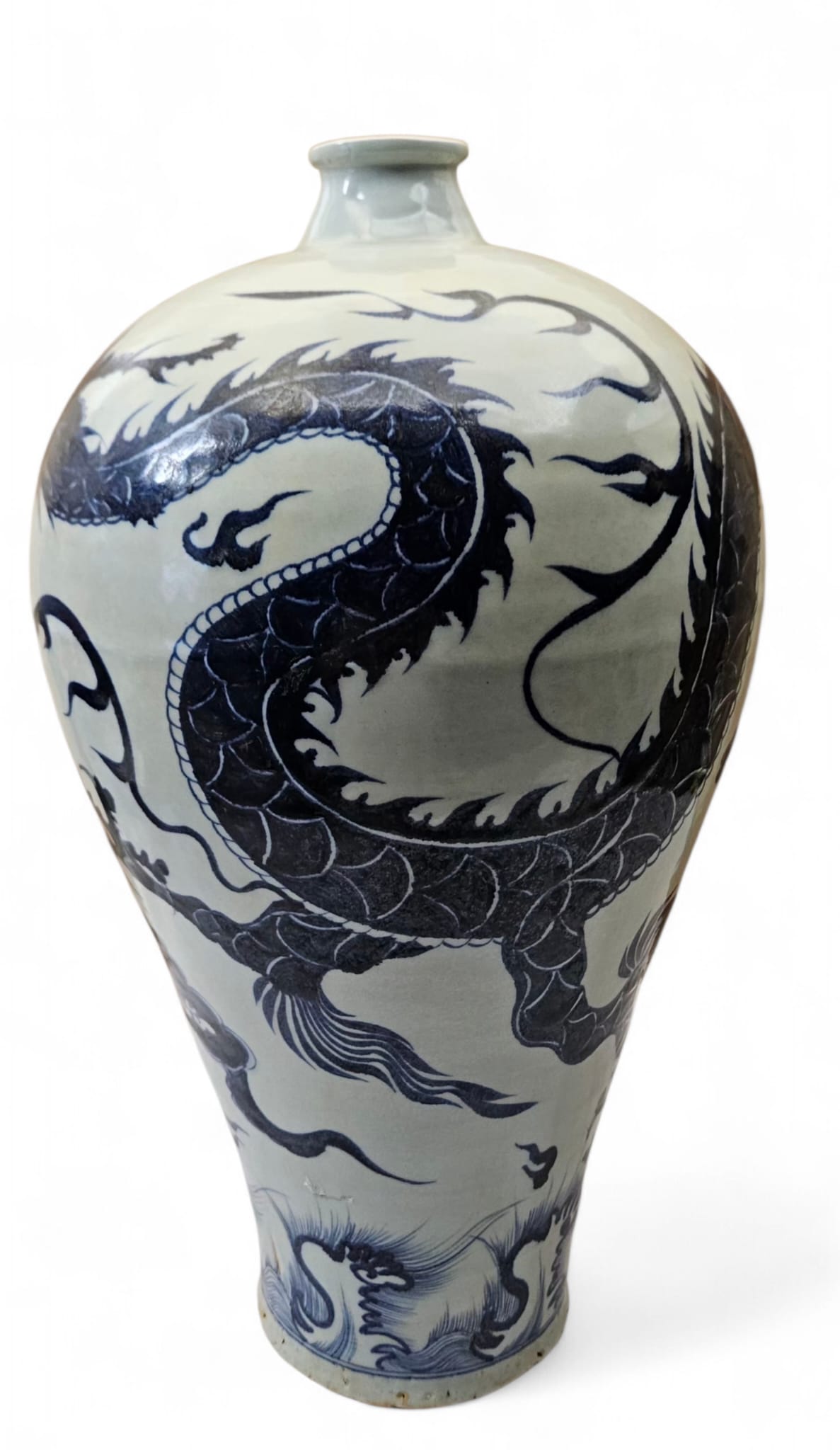 Old Chinese Yuan Dynasty style Blue White Porcelain Meiping