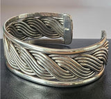Mexico Braided Taxco Cuff 925 Sterling Silver Bangle 62g