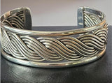 Mexico Braided Taxco Cuff 925 Sterling Silver Bangle 62g