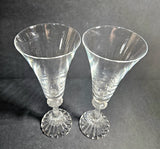 2 x vintage Mikasa Stratton champagne flutes faceted Ritz stem 360246