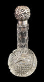 Victorian repousse sterling silver-capped Miller Brothers Scent bottle Hallmarked Birmingham 1898