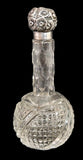 Victorian repousse sterling silver-capped Miller Brothers Scent bottle Hallmarked Birmingham 1898