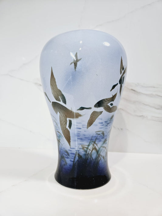 Falcon Ware Pottery Hand Painted Vase Misty Morning circa 1970s