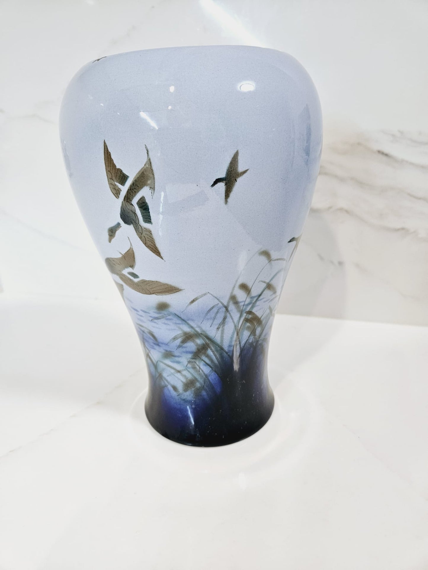 Falcon Ware Pottery Hand Painted Vase Misty Morning circa 1970s