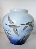 Falcon Ware Pottery Hand Painted Round Vase "Misty Morning" circa 1970s