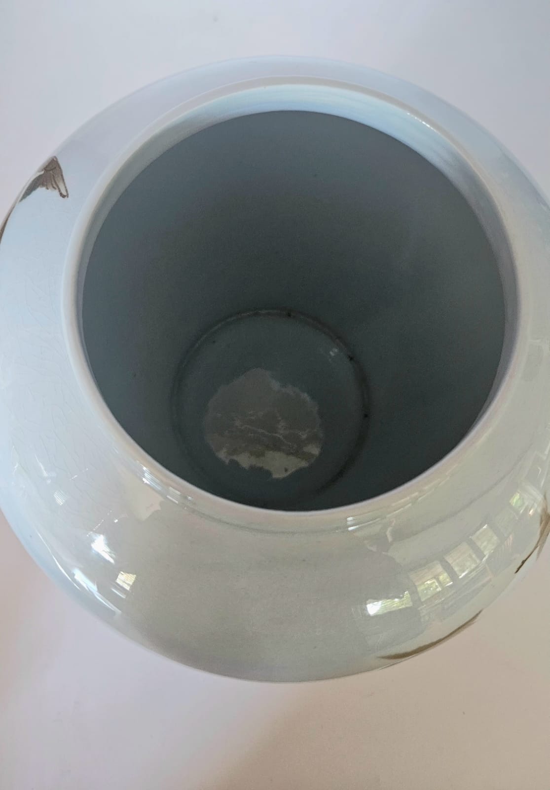 Falcon Ware Pottery Hand Painted Round Vase "Misty Morning" circa 1970s