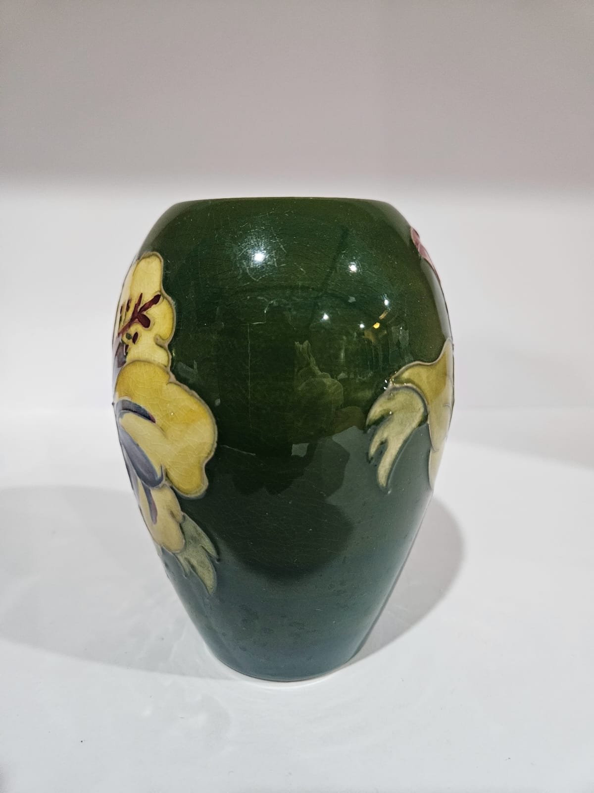 Walter Moorcroft Hibiscus Green vase Shape 102/5