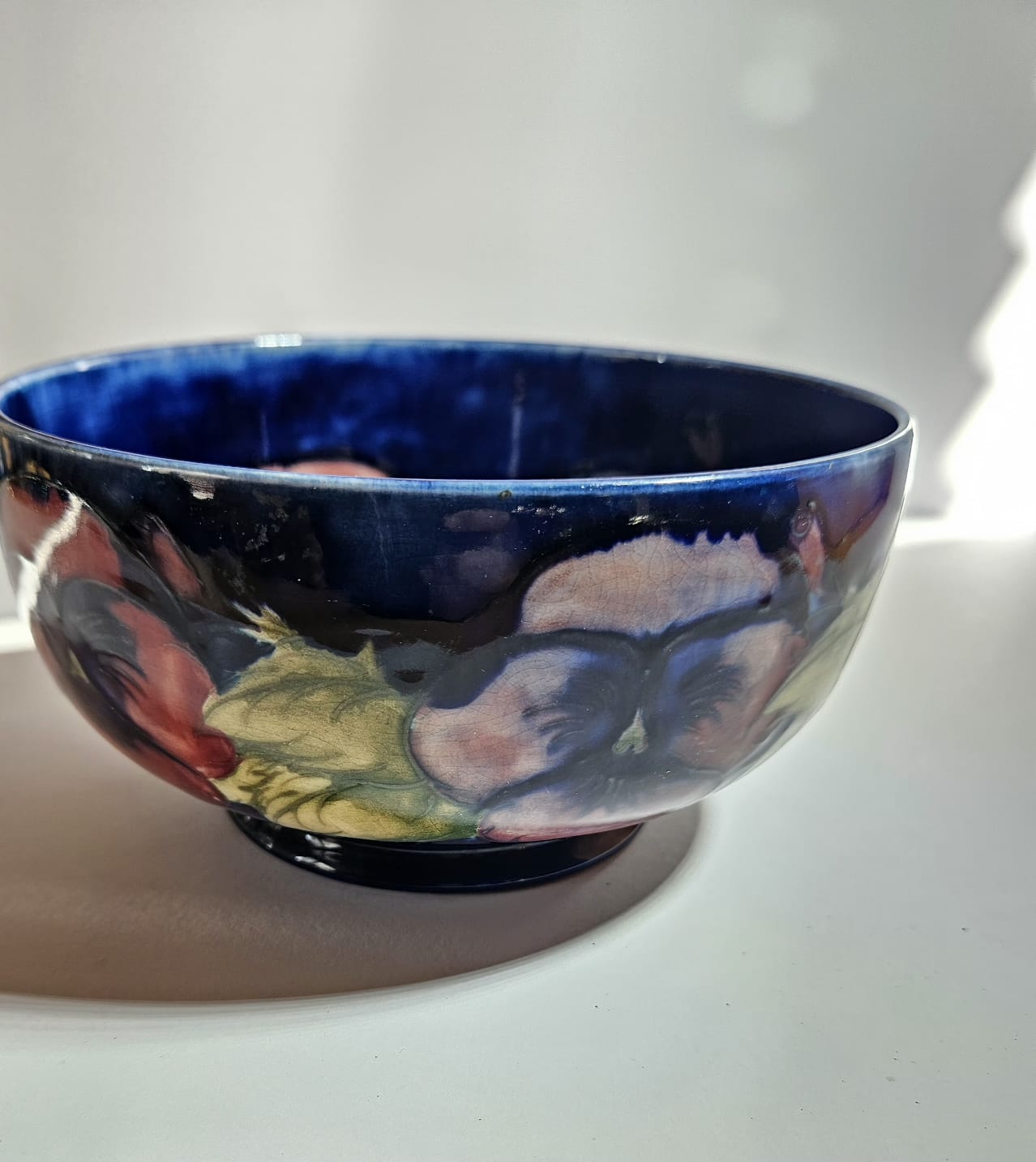 William Moorcroft Pansy Pattern Bowl c1920's
