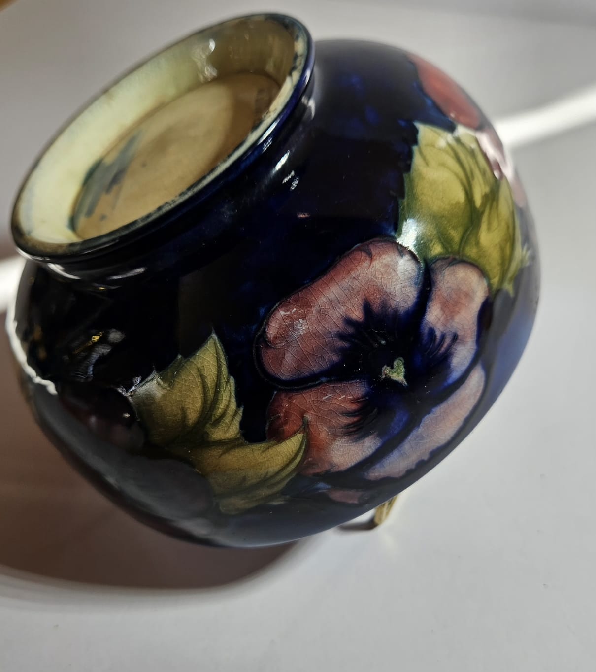 William Moorcroft Pansy Pattern Bowl c1920's