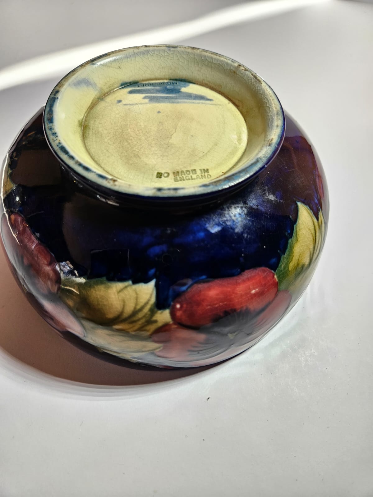 William Moorcroft Pansy Pattern Bowl c1920's