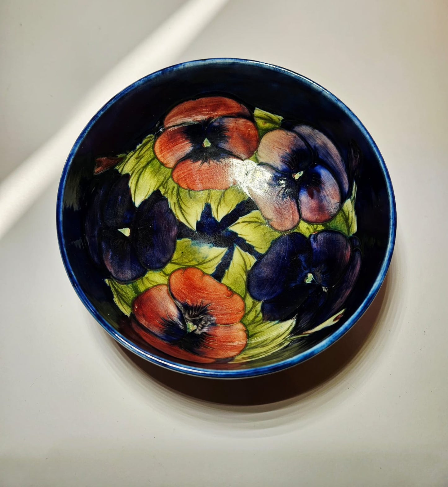 William Moorcroft Pansy Pattern Bowl c1920's