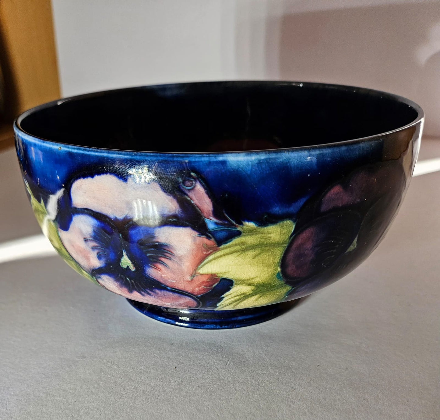William Moorcroft Pansy Pattern Bowl c1920's