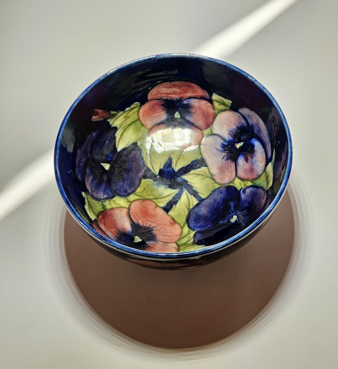 William Moorcroft Pansy Pattern Bowl c1920's