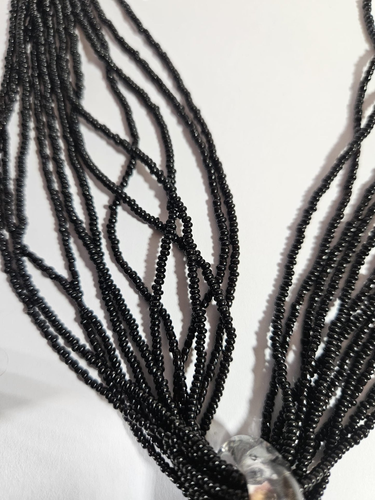 Murano Glass Pendant with 12 strands glass beads necklace by Alessandra Padoan