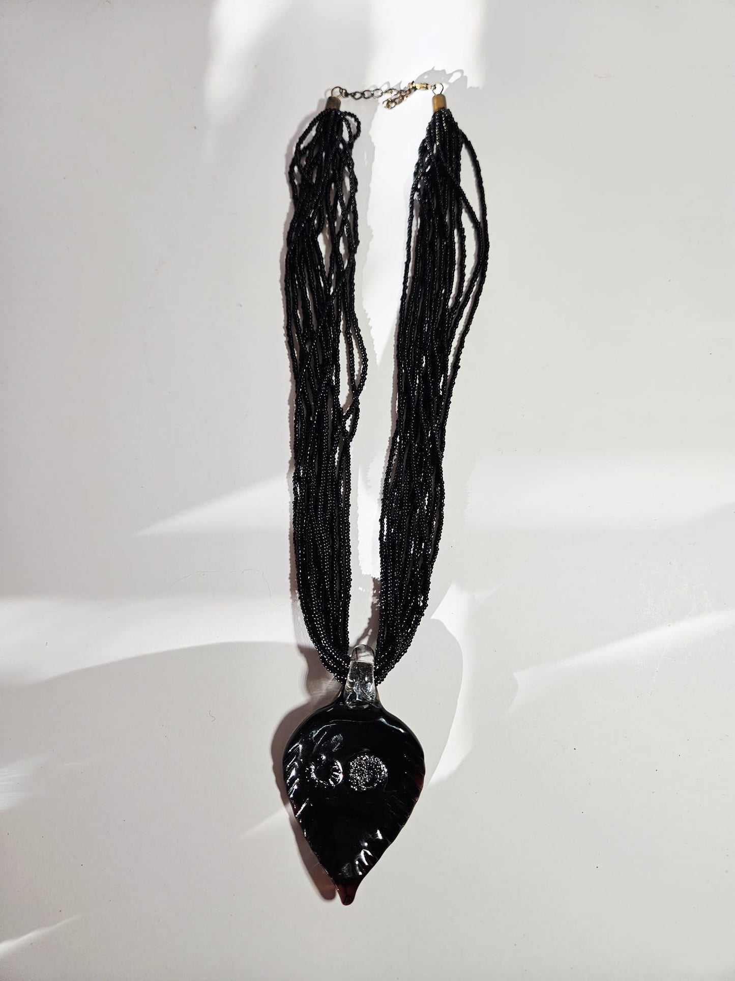 Murano Glass Pendant with 12 strands glass beads necklace by Alessandra Padoan