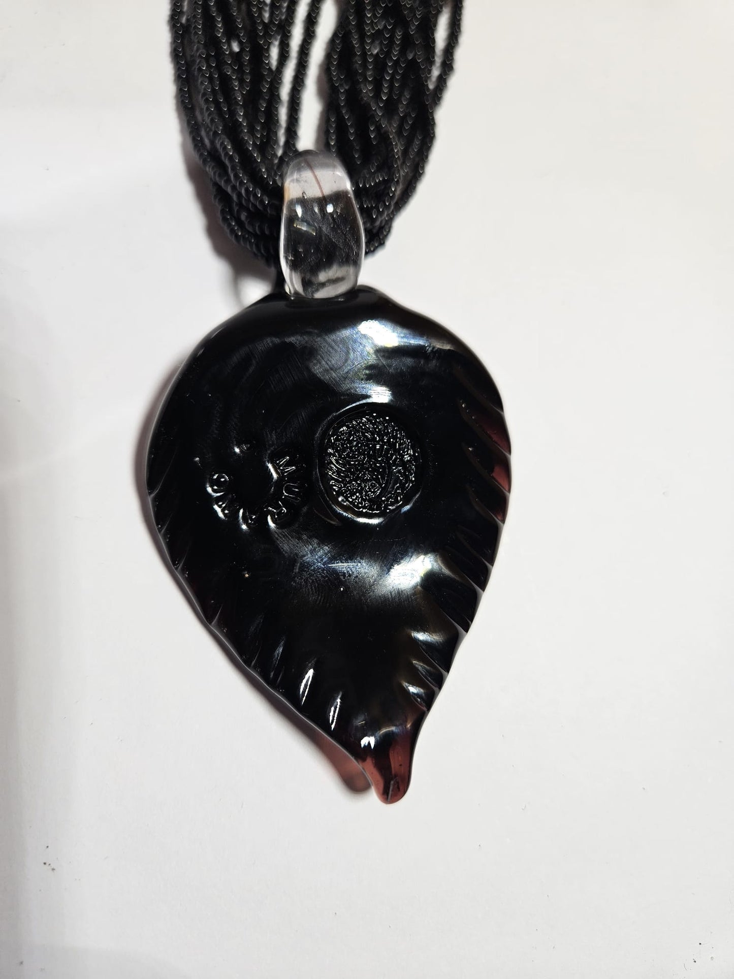 Murano Glass Pendant with 12 strands glass beads necklace by Alessandra Padoan