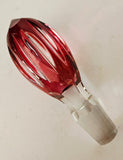 Natchtmann Bleikristall Crystal Cranberry Cut To Clear Glass Decanter